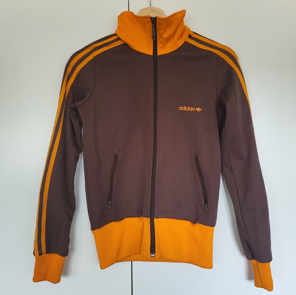Adidas Women's Brown and Orange Track Jacket